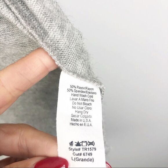 MOD REF | Cold Shoulder Cardigan Open Front Gray L - Picture 6 of 7